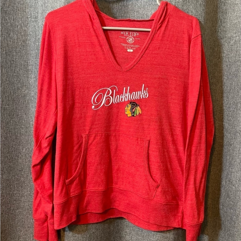 Blackhawks L vintage pullover Hockey jersey hoodie tee shirt Chicago